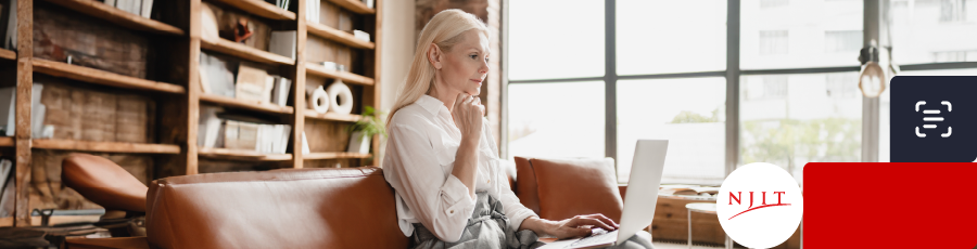 reading from her screen and learning about CompTIA® Certification in New Jersey